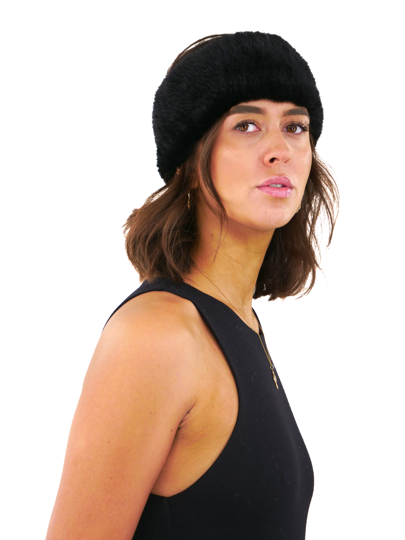 MHB-01 Headband - Mink Knitted - Accesories - Black