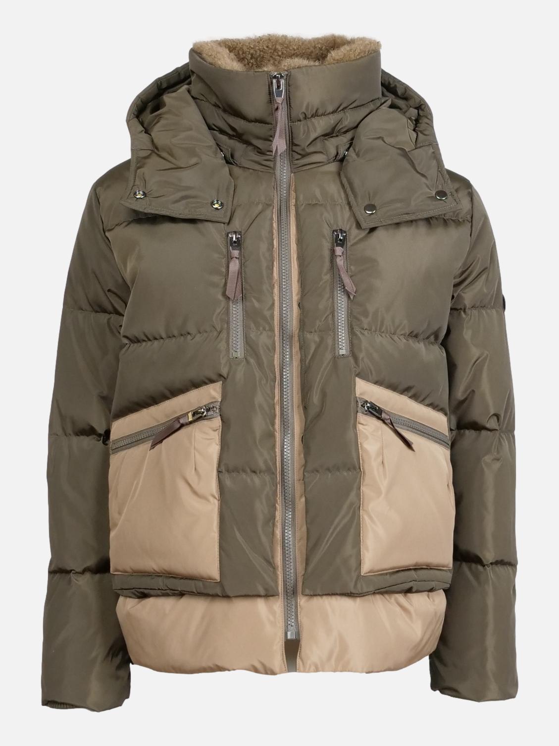 Henriette 61 cm. - Hood - Down - Women - Army & Camel