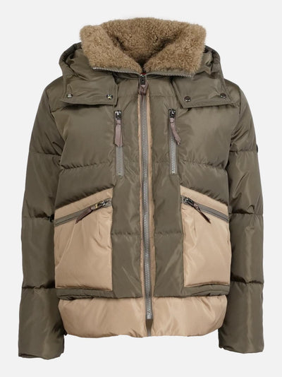 Henriette 61 cm. - Hood - Down - Women - Army & Camel