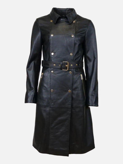 Pritta, 100 cm. - Collar - Lamb Thick Dace Leather -Women - Black