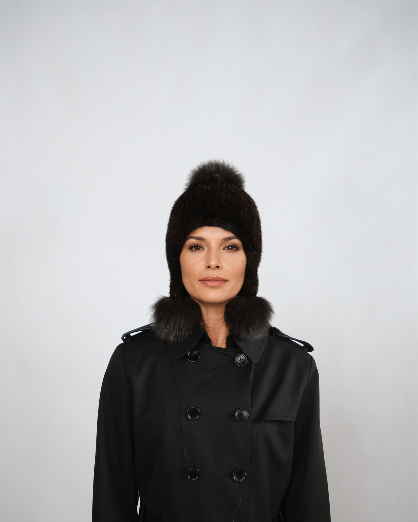 HL22C040 Mink Knitted Hat - Mink Knitted - Accesories - Black