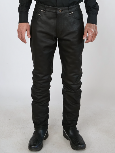 Jack Trouser - Lamb Skipper Leather - Man - Black