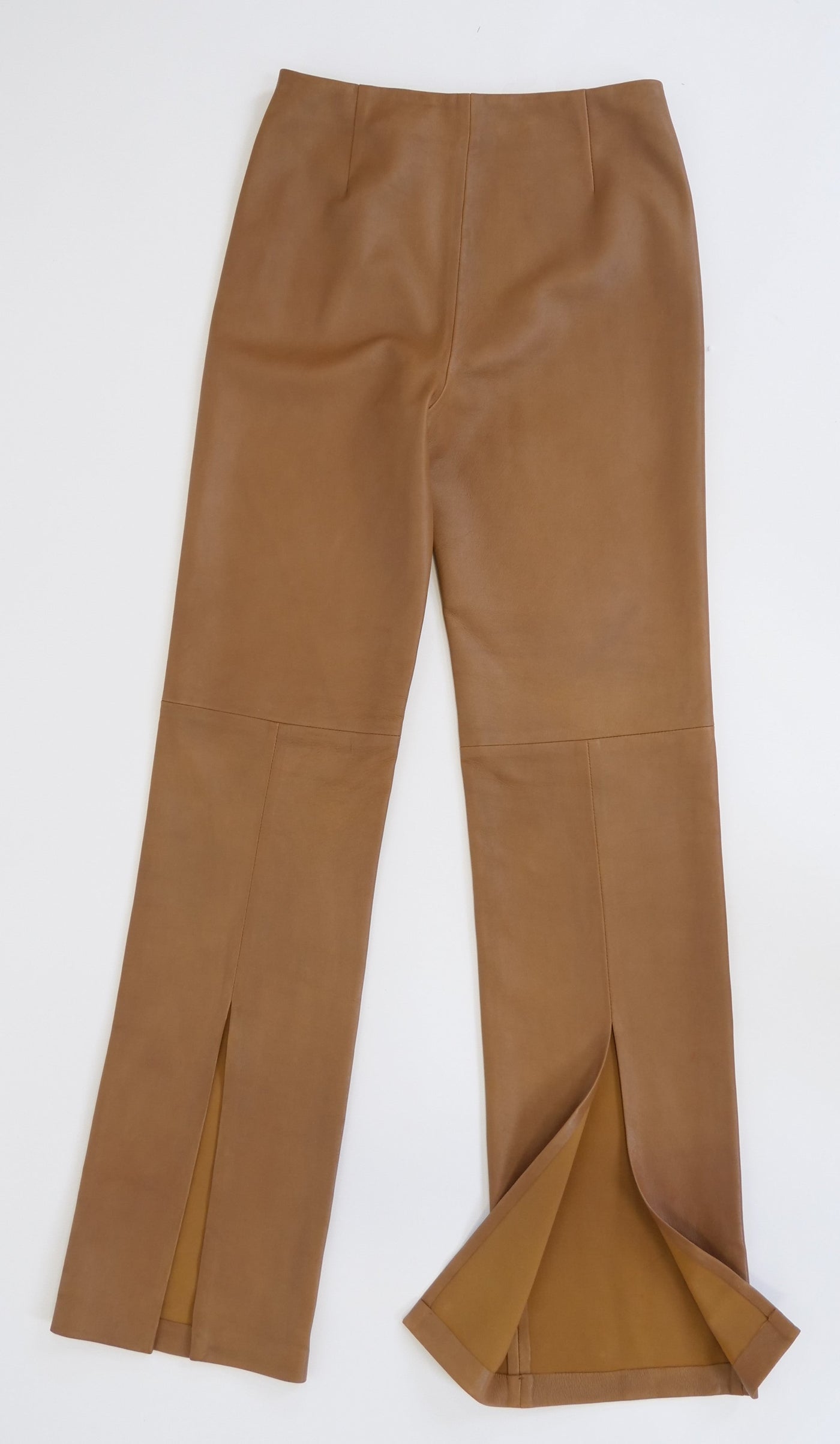 Kathleen Trousers - Lamb Dior Bonded Leather-Women - Caramel