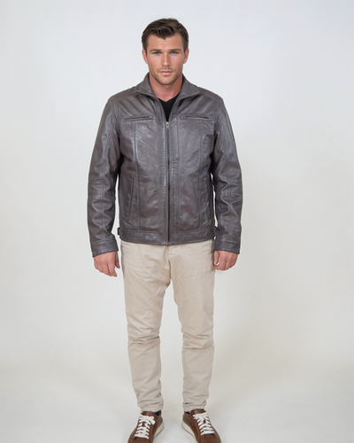 Marlow - Lamb Polish Nappa Leather -Man - Grey