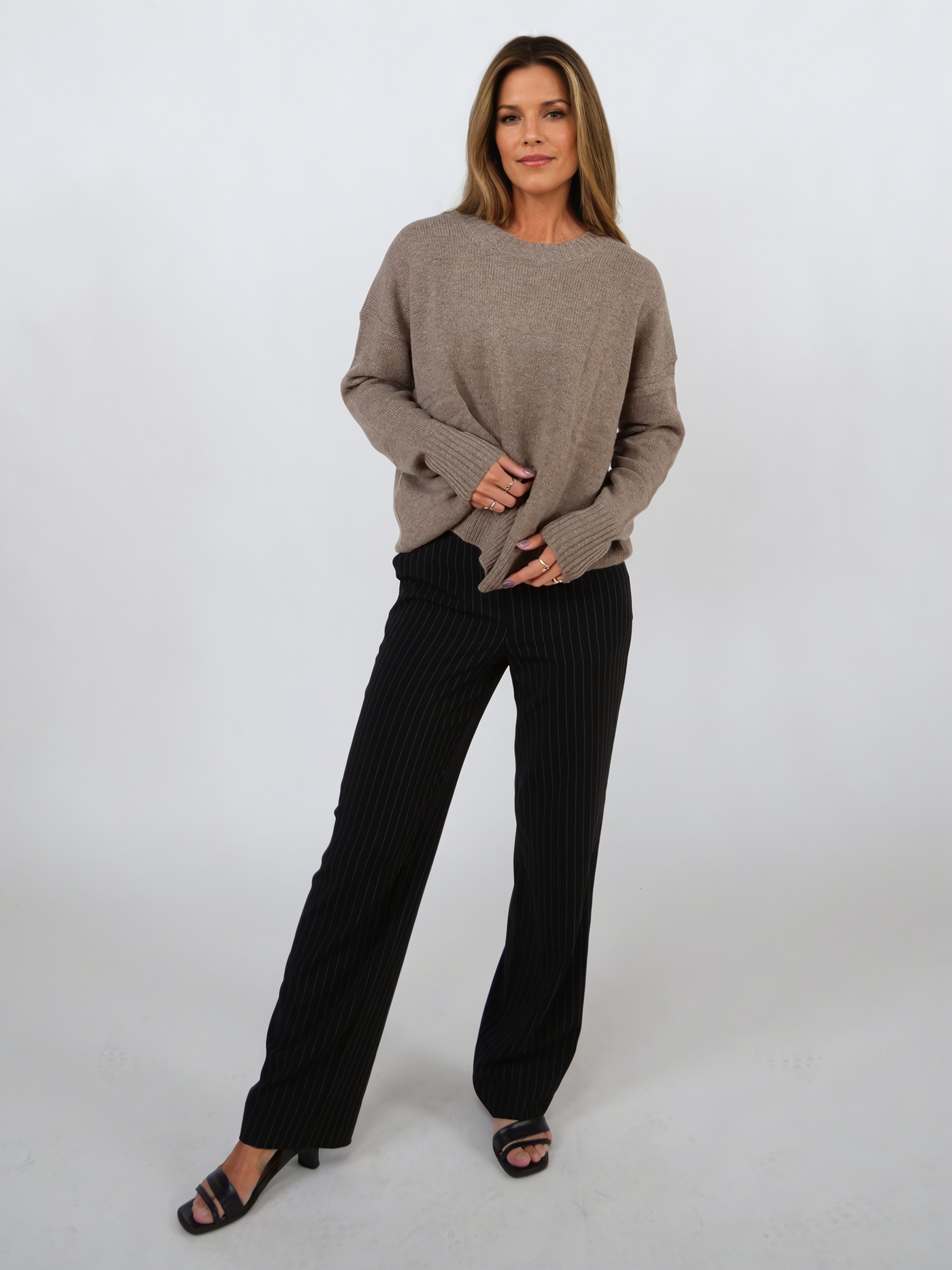 SY-23050 Womens Sweater - 100% Pure Cashmere - Women - Dark Coffee Camel