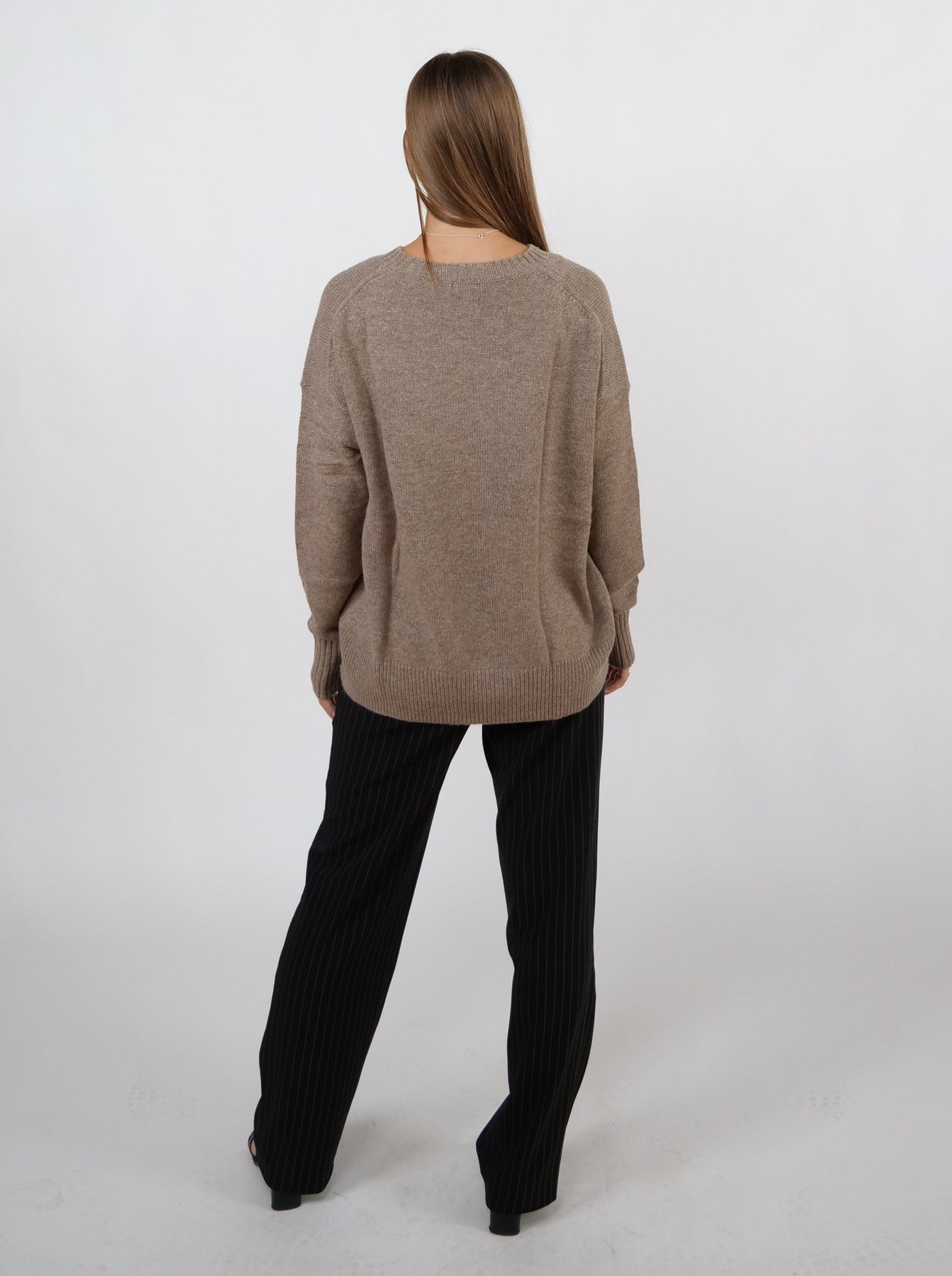 SY-23050 Womens Sweater - 100% Pure Cashmere - Women - Dark Coffee Camel