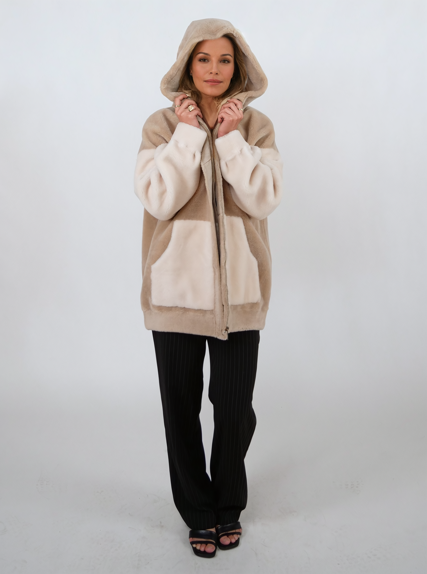 Inani, 73 cm. - Hood - Air Wool - Women - Cafe Latte