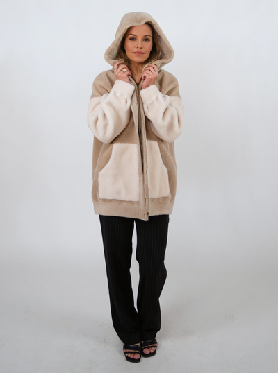 Inani, 73 cm. - Hood - Air Wool - Women - Cafe Latte