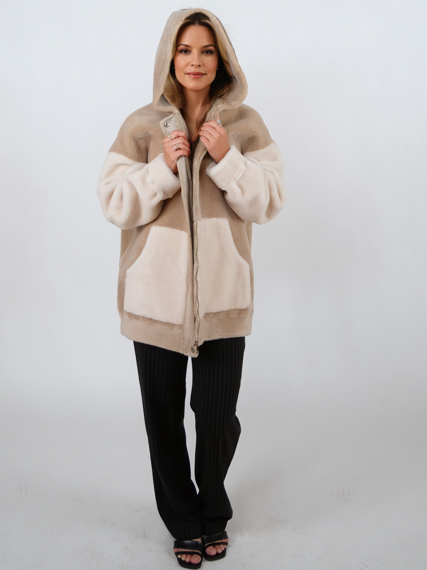 Inani, 73 cm. - Hood - Air Wool - Women - Cafe Latte