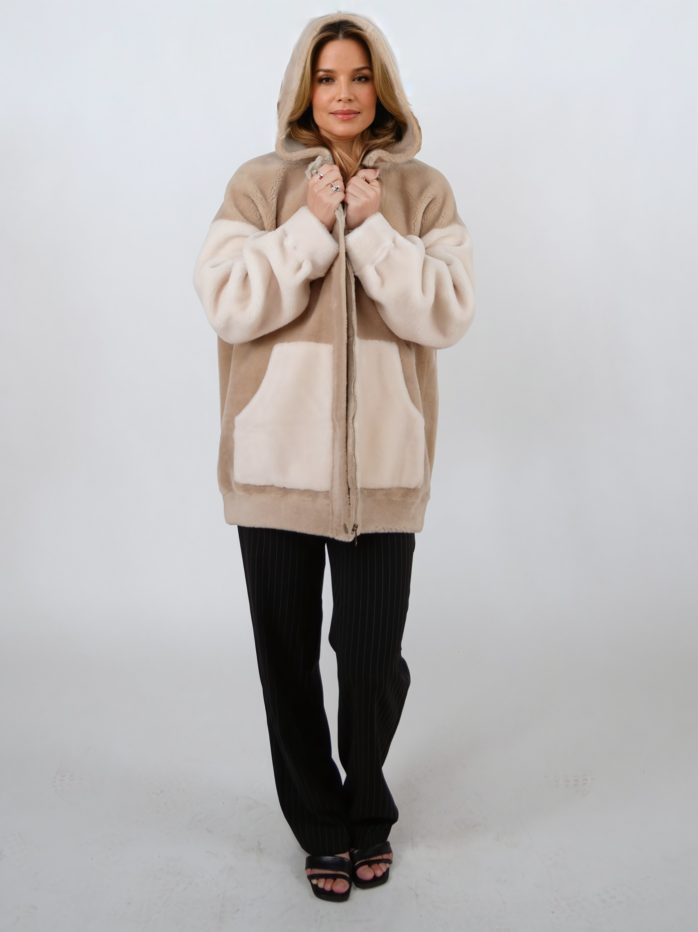 Inani, 73 cm. - Hood - Air Wool - Women - Cafe Latte