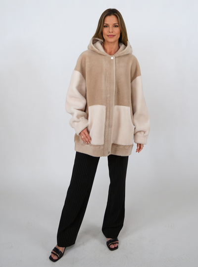 Inani, 73 cm. - Hood - Air Wool - Women - Cafe Latte