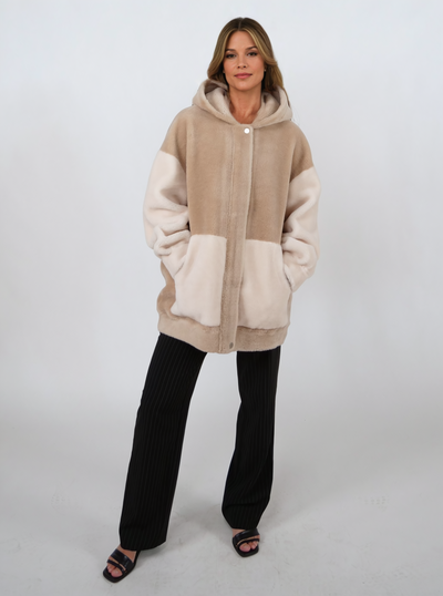 Inani, 73 cm. - Hood - Air Wool - Women - Cafe Latte