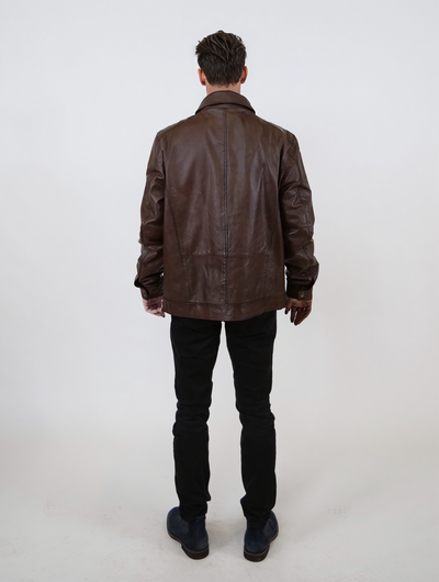 Ilirio, 70 cm. - Sheep Leather - Man - Cherry Brown