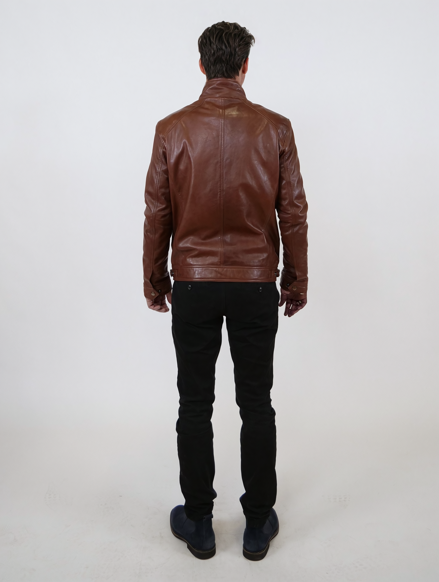 Leon, 68 cm. - Lamb Polish Nappa Leather -Man - Copper Brown