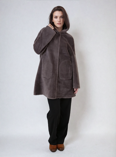 Fernana, 85cm - Hood - Air Wool - Women - Brown