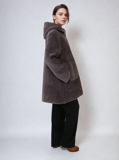 Fernana, 85cm - Hood - Air Wool - Women - Brown