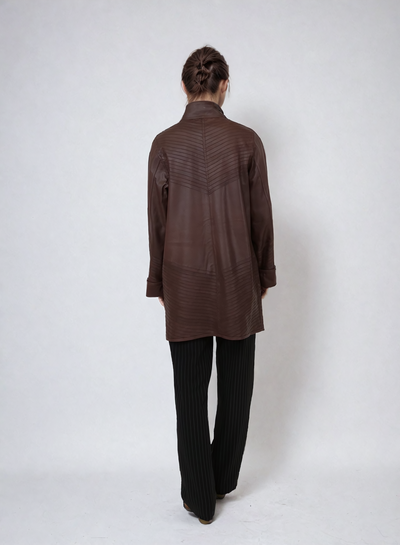 Isabella, 80 cm. - Nappalon Leather - Women - Brandy