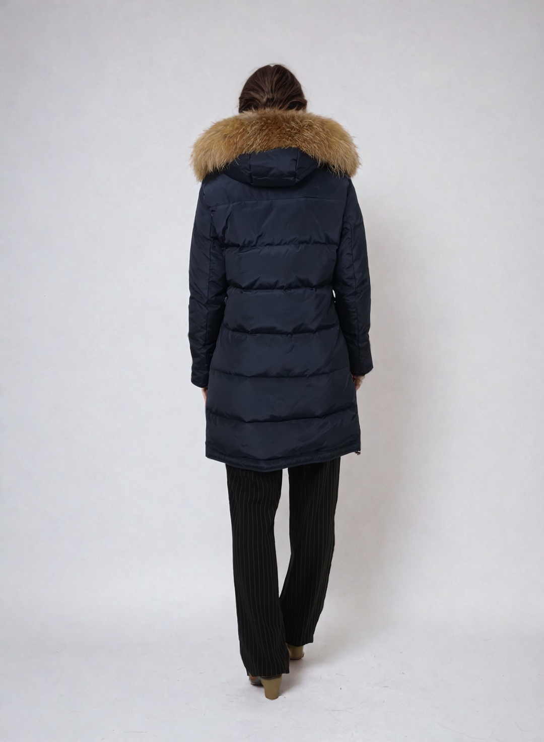 Goluma, 88 cm. - Hood - Down - Women - Navy – Levinskyfurs