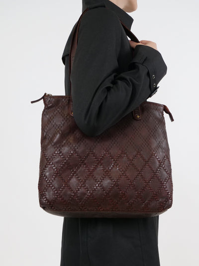 Weaved Tote 14850 - Accesories - Burgendy