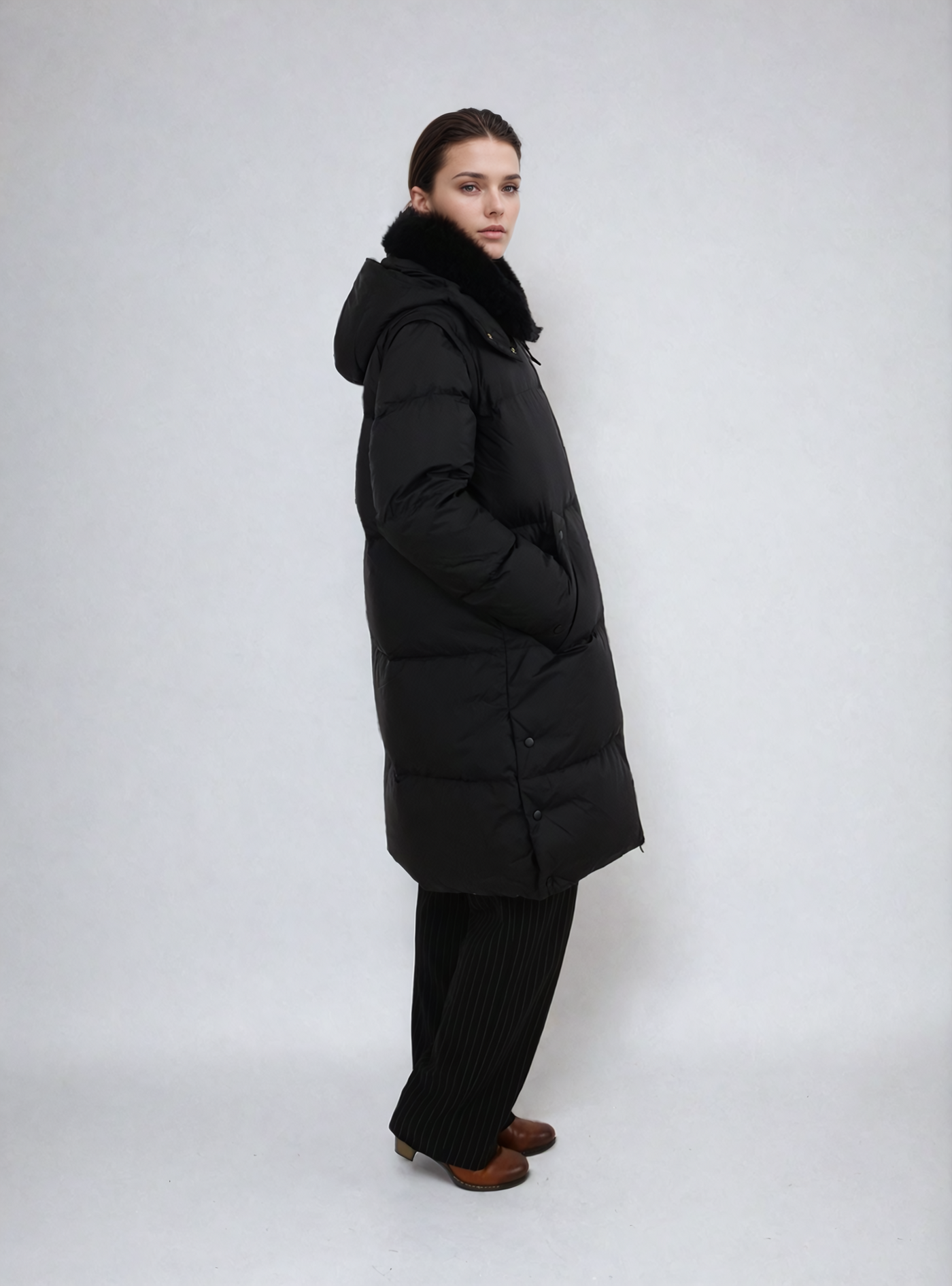 Heather, 98 cm. - Hood - Down - Women - Black