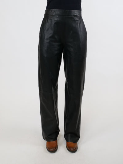 PS-68  Trousers - Lamb Leather - Women - Black