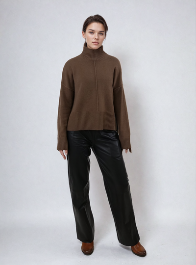 SY-23080 Sweater - 100% Cashmere - Accesories - Dark Brown