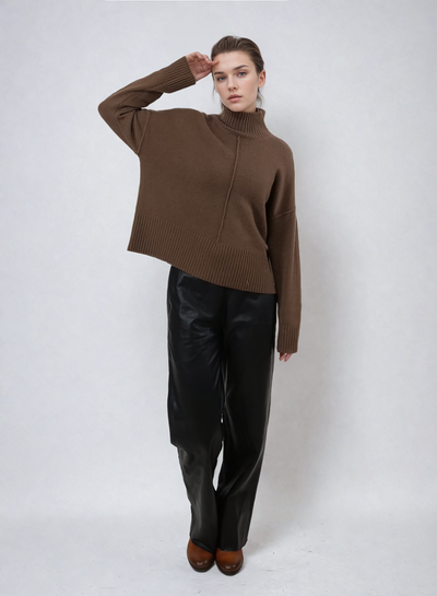 SY-23080 Sweater - 100% Cashmere - Accesories - Dark Brown