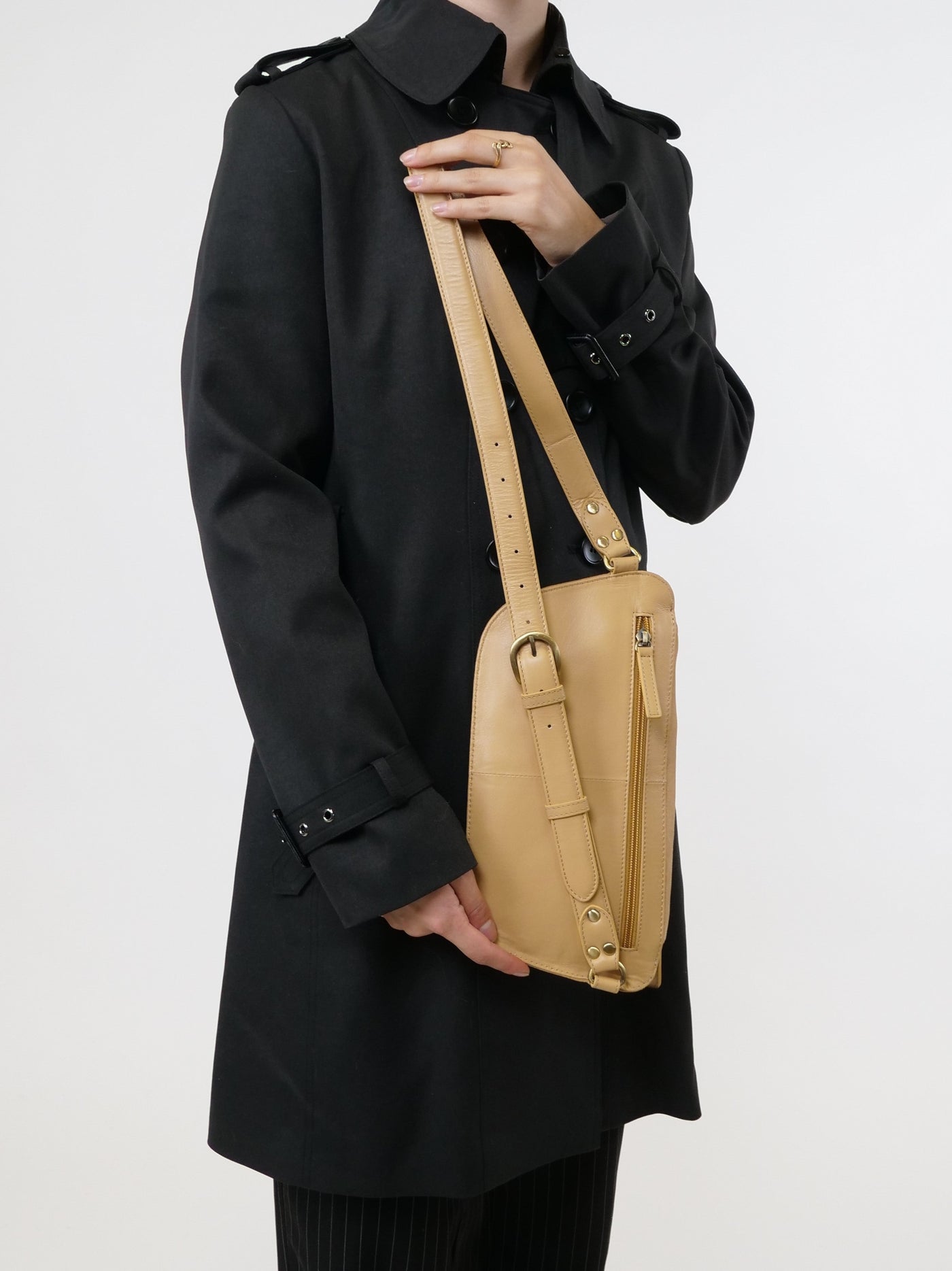 Belt bag 14854 - Bum bag suede leather Accesories - Caramel