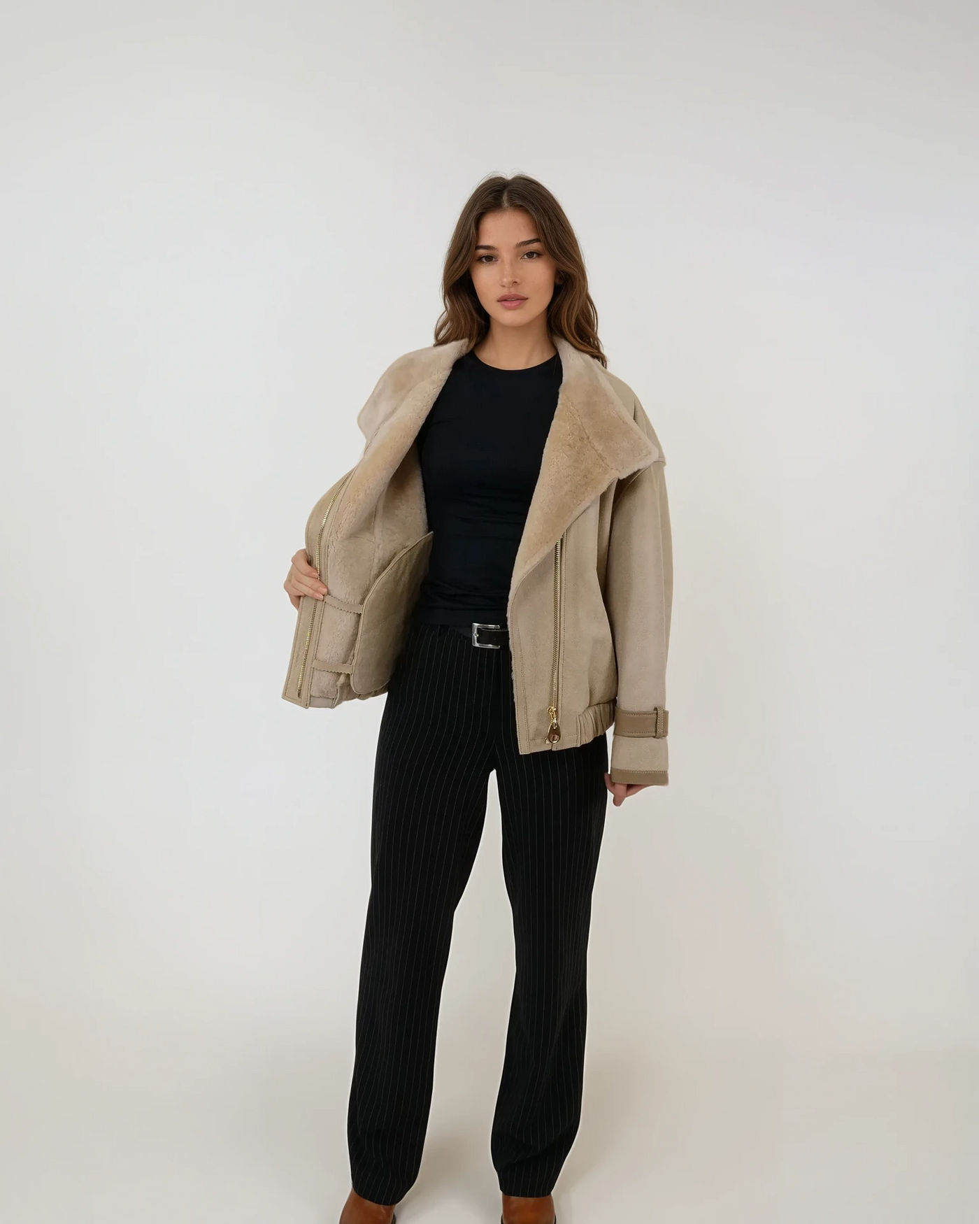 Isola, 58 cm. - Nappa Lamb - Women - Beige