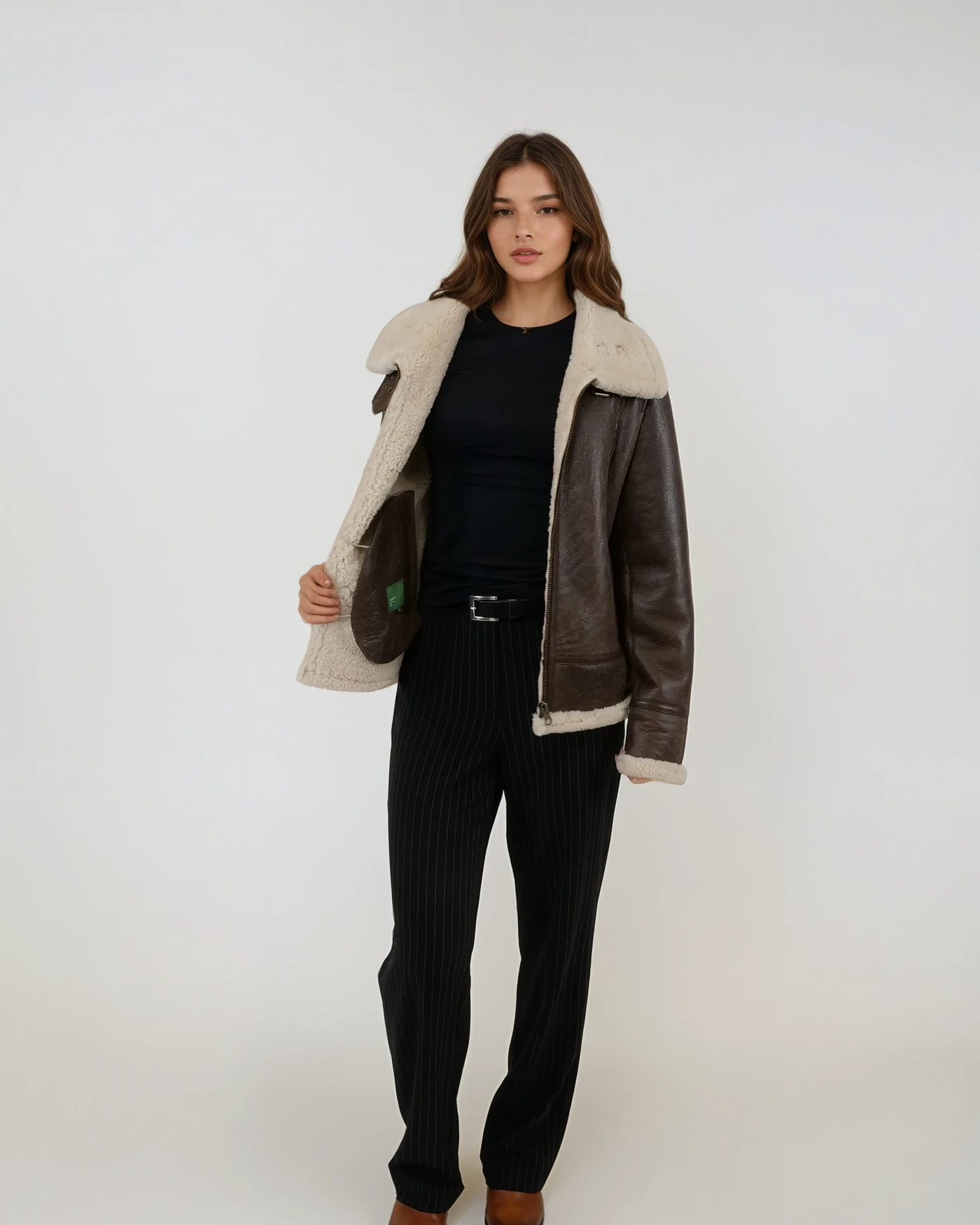 Hadine,60 cm. - Collar - Cool Lamb - Women - Brown