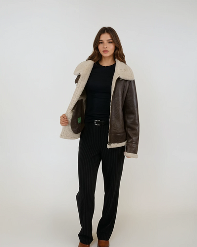 Hadine,60 cm. - Collar - Cool Lamb - Women - Brown