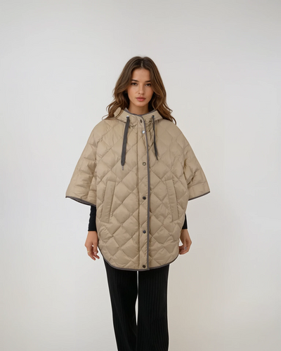Iseult Poncho, 76 cm. - Textile - Women - Camel