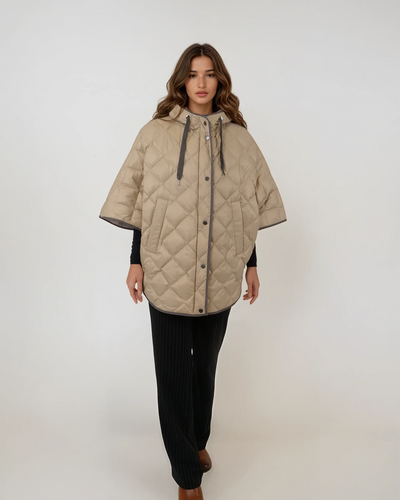 Iseult Poncho, 76 cm. - Textile - Women - Camel