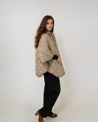 Iseult Poncho, 76 cm. - Textile - Women - Camel