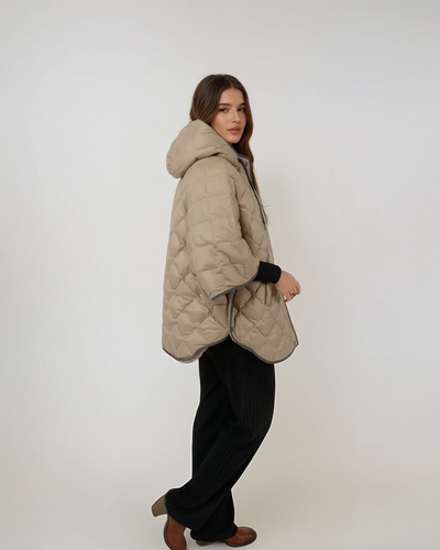 Iseult Poncho, 76 cm. - Textile - Women - Camel