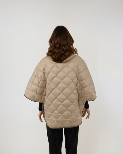 Iseult Poncho, 76 cm. - Textile - Women - Camel