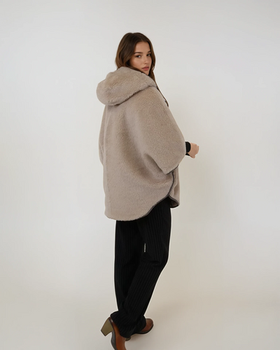 Iseult Poncho, 76 cm. - Textile - Women - Camel