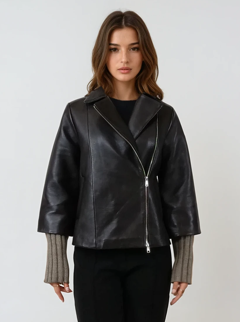 Gemini, 55 cm. - Lamb Dior Bonded Leather-Women - Dark Brown