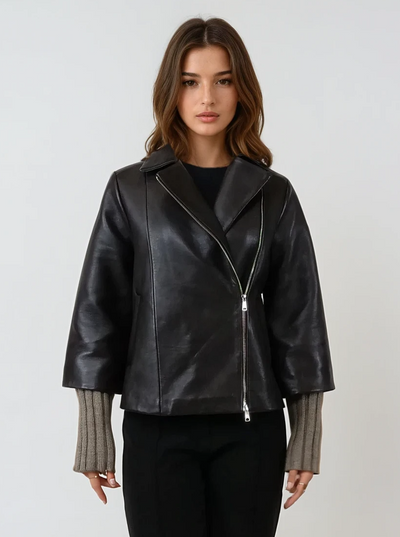 Gemini, 55 cm. - Lamb Dior Bonded Leather-Women - Dark Brown