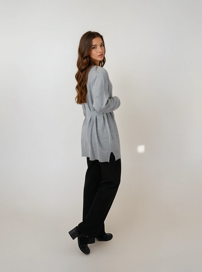 SY-25005 Long Cardigan - 100% Pure Cashmere - Women - Grey