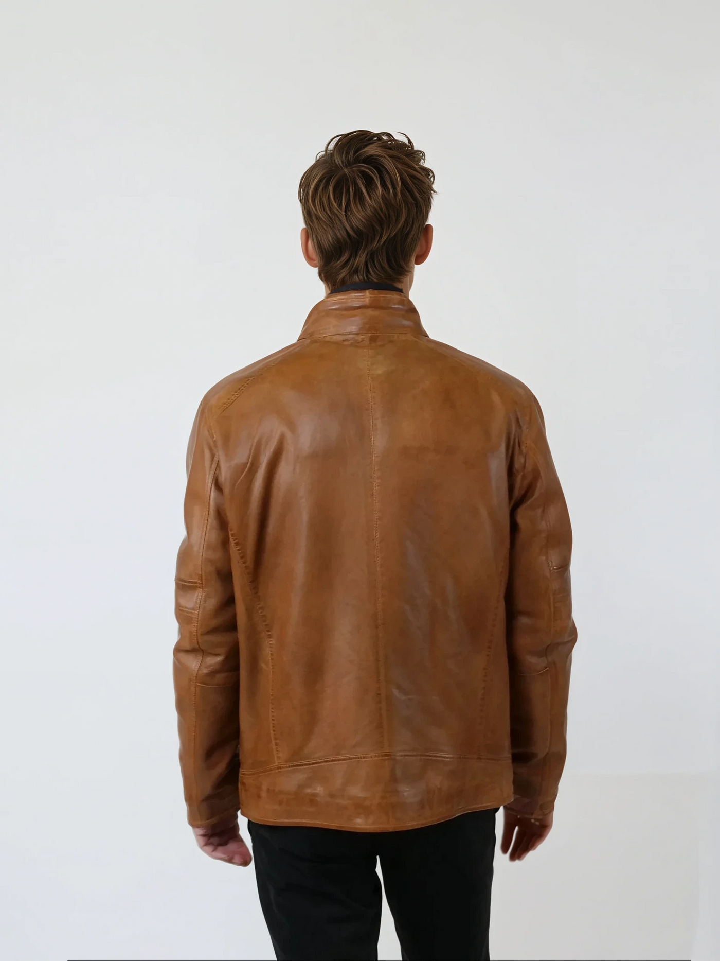 John - Lamb Malli Leather - Man - Tobacco