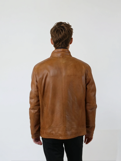 John - Lamb Malli Leather - Man - Tobacco