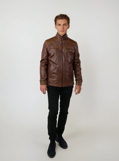 Audrick, 68 cm. - Lamb Malli Leather - Man - Copper Brown