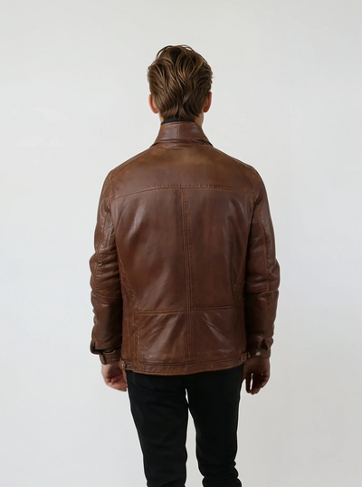 Audrick, 68 cm. - Lamb Malli Leather - Man - Copper Brown