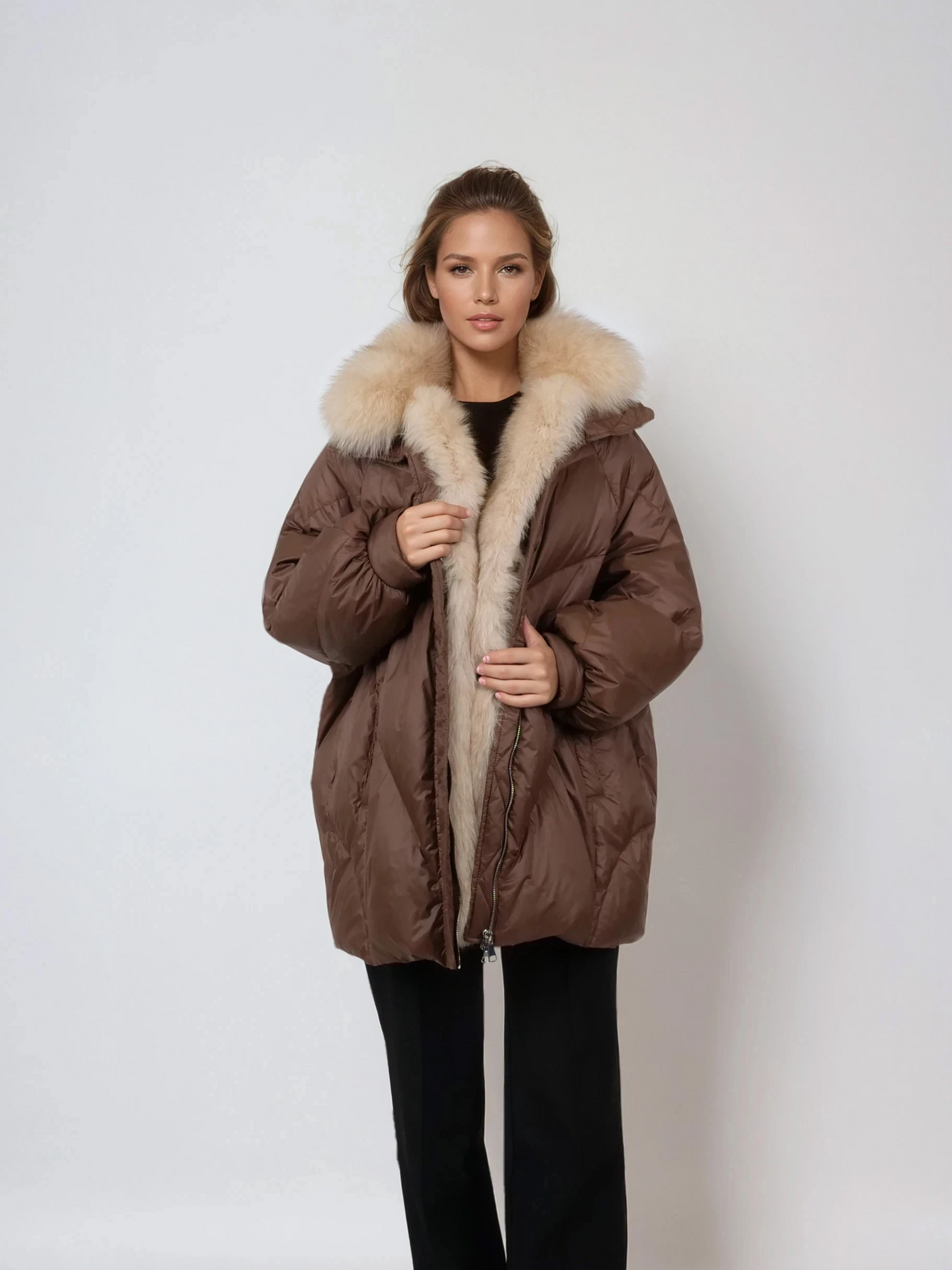 Ivory, 80 cm. - Down - Women - Latte