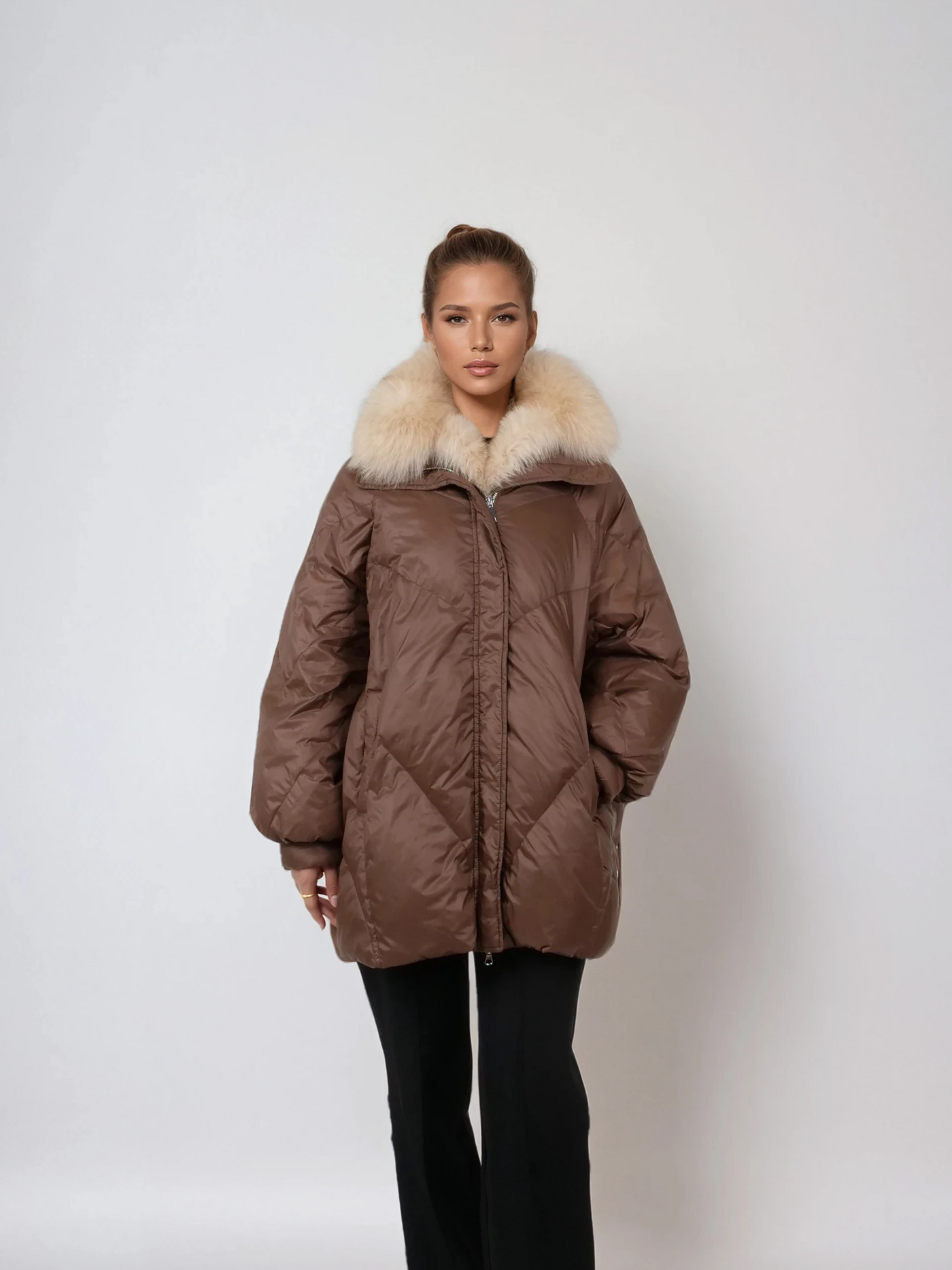 Ivory, 80 cm. - Down - Women - Latte