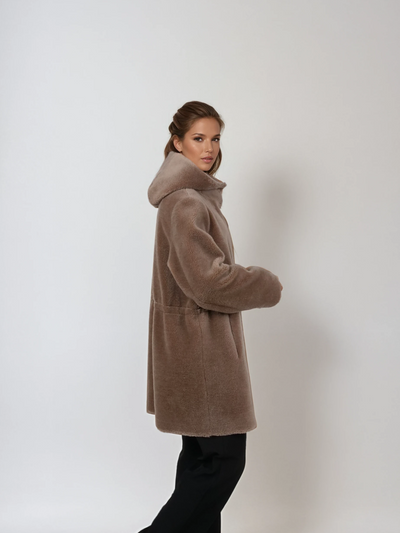 Iric, 85 cm. - Hood - Air Wool - Women - Chestnut