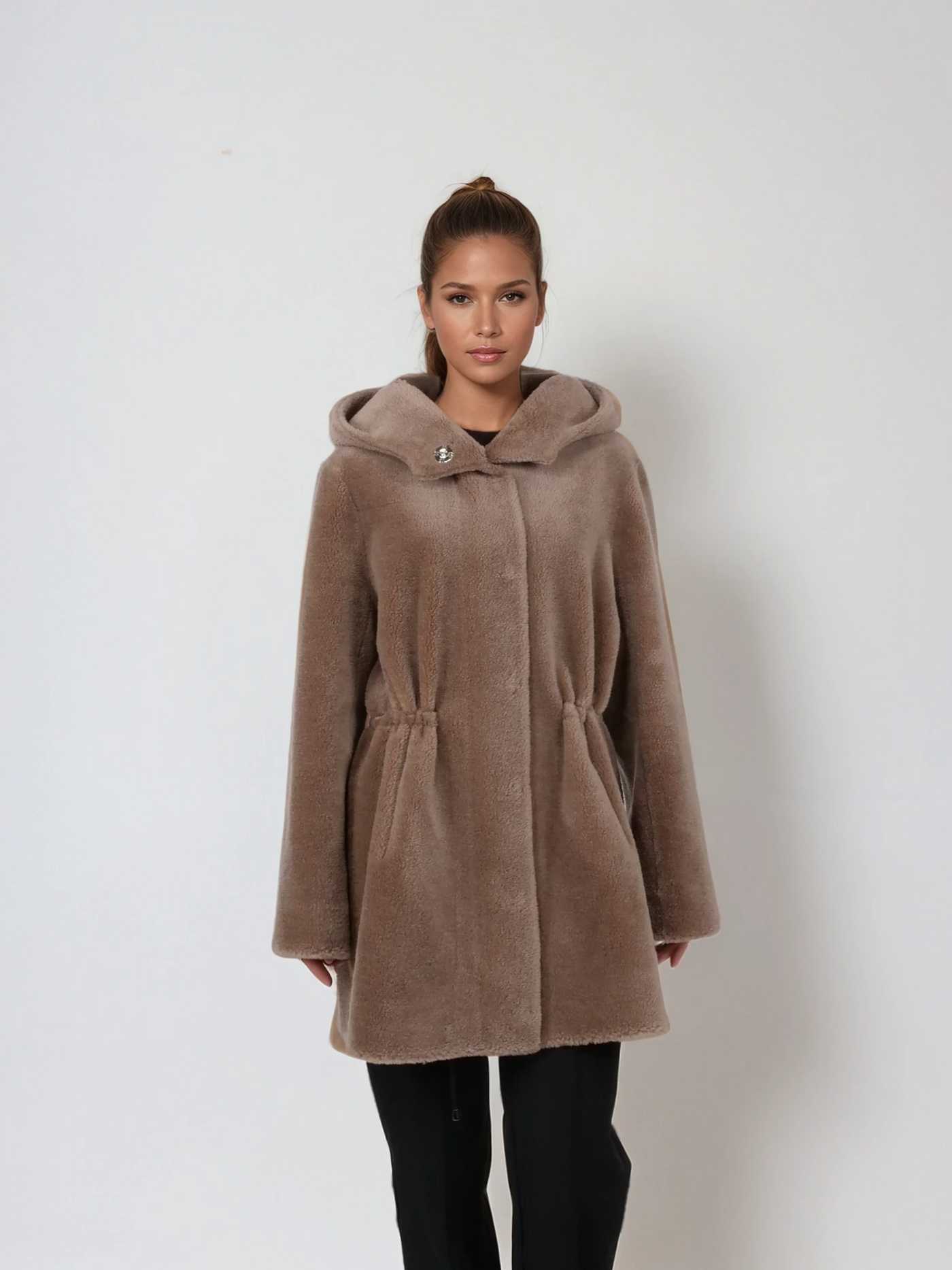 Iric, 85 cm. - Hood - Air Wool - Women - Chestnut