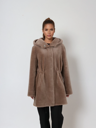 Iric, 85 cm. - Hood - Air Wool - Women - Chestnut