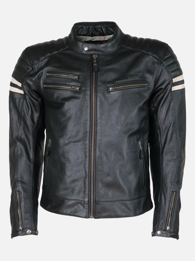 GMCJ M-001 Mens Motor Cycle Jacket - Cow Nappa Leather - Man - Black